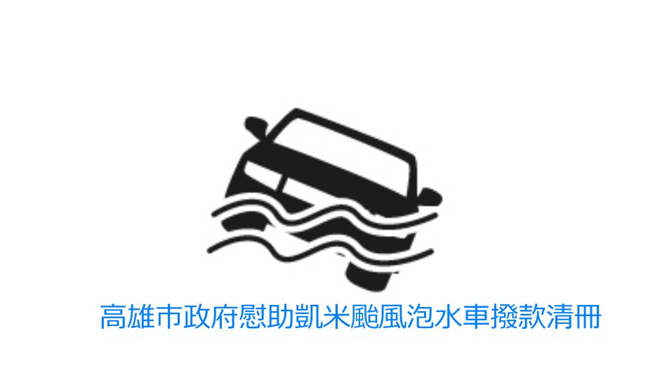 高雄市政府慰助凱米颱風泡水車撥款清冊