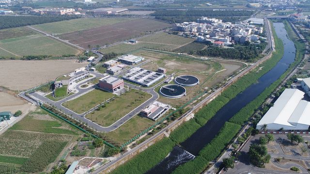 岡橋污水廠全景空拍圖